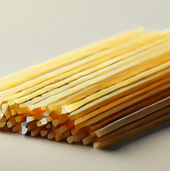 Spaghetti uncooked and neatly piled